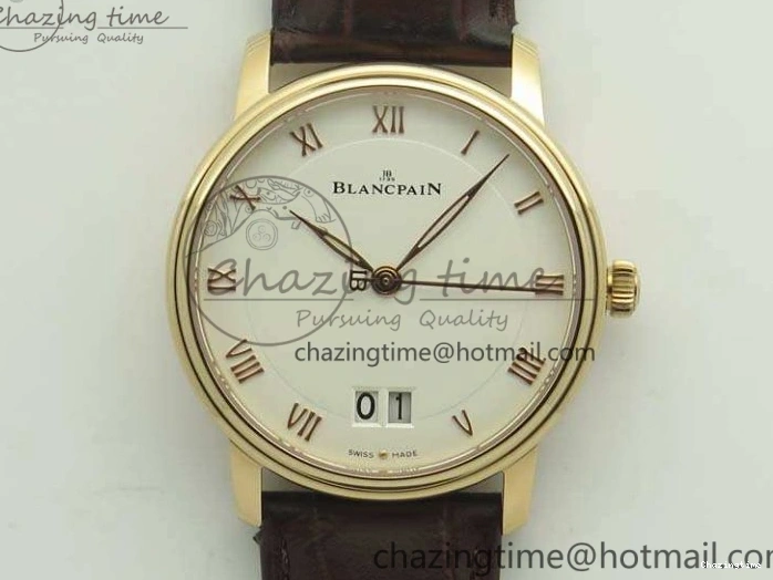 0416 FreshLook Villeret 6654 SS Complicated Function OMF 1:1 Best Edition White Dial On Brown Leather Strap A 8119